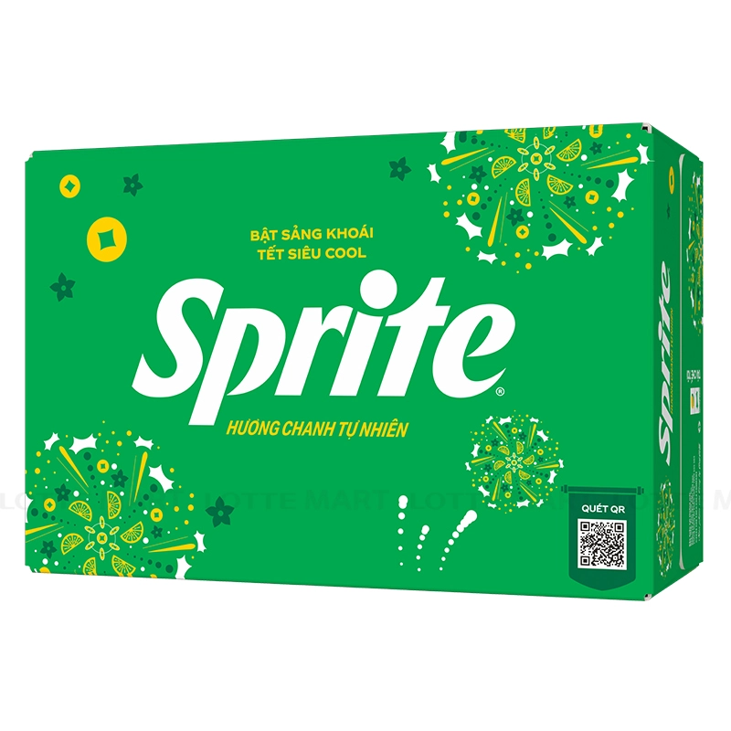 Thùng 24 Lon Nước Giải Khát Có Gas Sprite 320ml/Lon