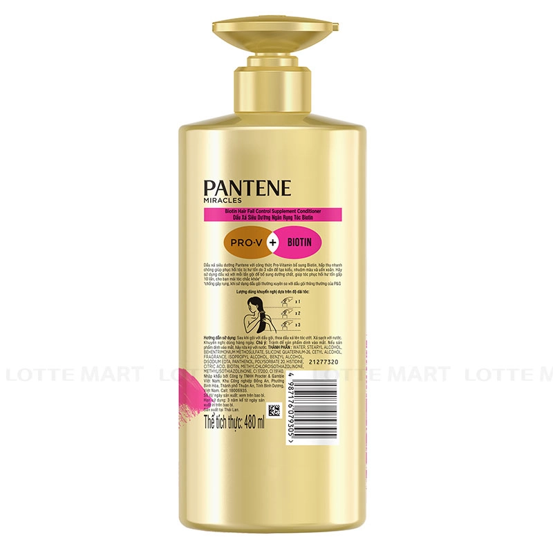 Combo Gội Xả Pantene Collagen Phục Hồi, Biotin 3 Phút Diệu Kỳ 500ml + 480ml 6