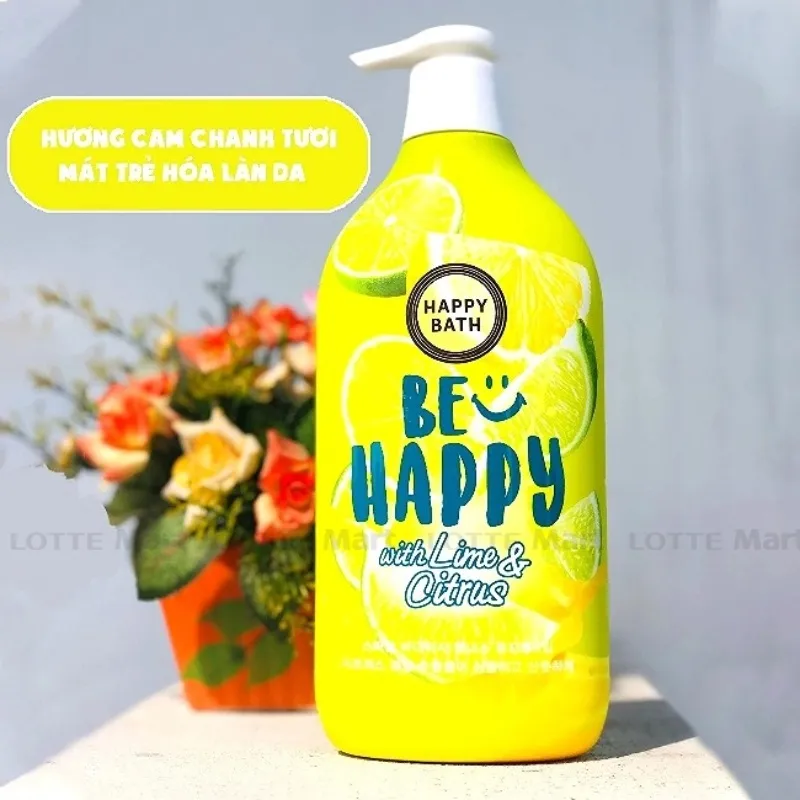Sữa Tắm Nước Hoa Happy Bath Be Happy Hương Cam Chanh Chai 900ml
