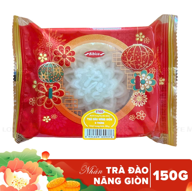 Bibica 달콤한 복숭아 차 크런치 노에그 쫀득한 월병 150G 2