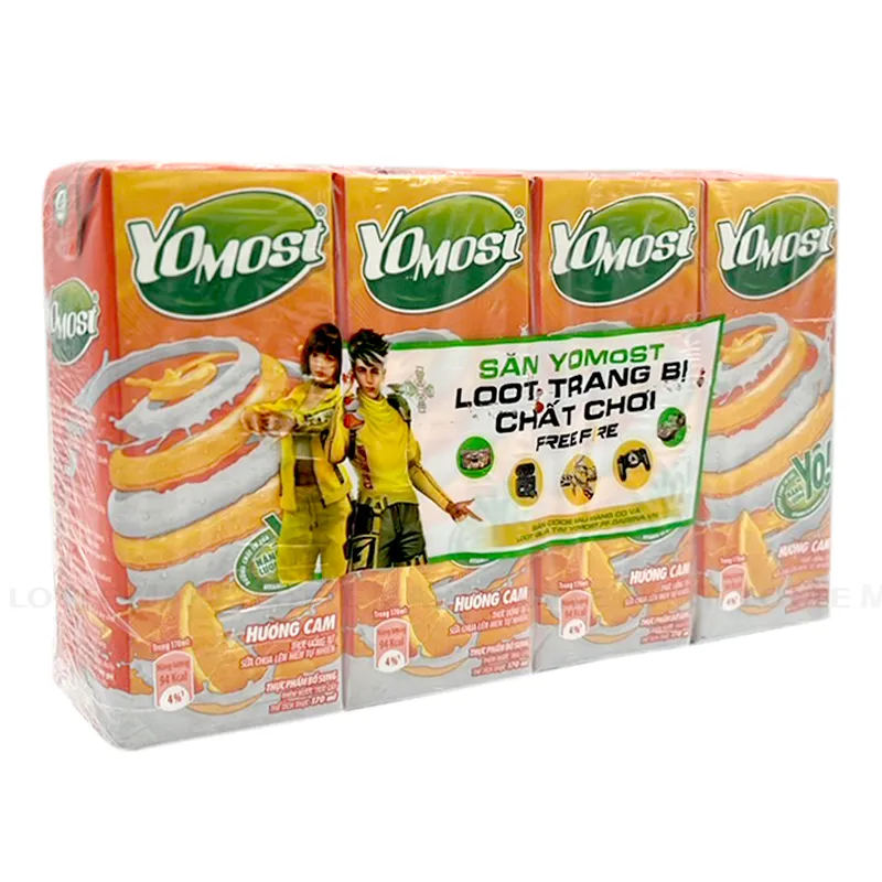 Sữa Chua Uống YoMost Hương Cam Lốc 4 Hộp 100ml
