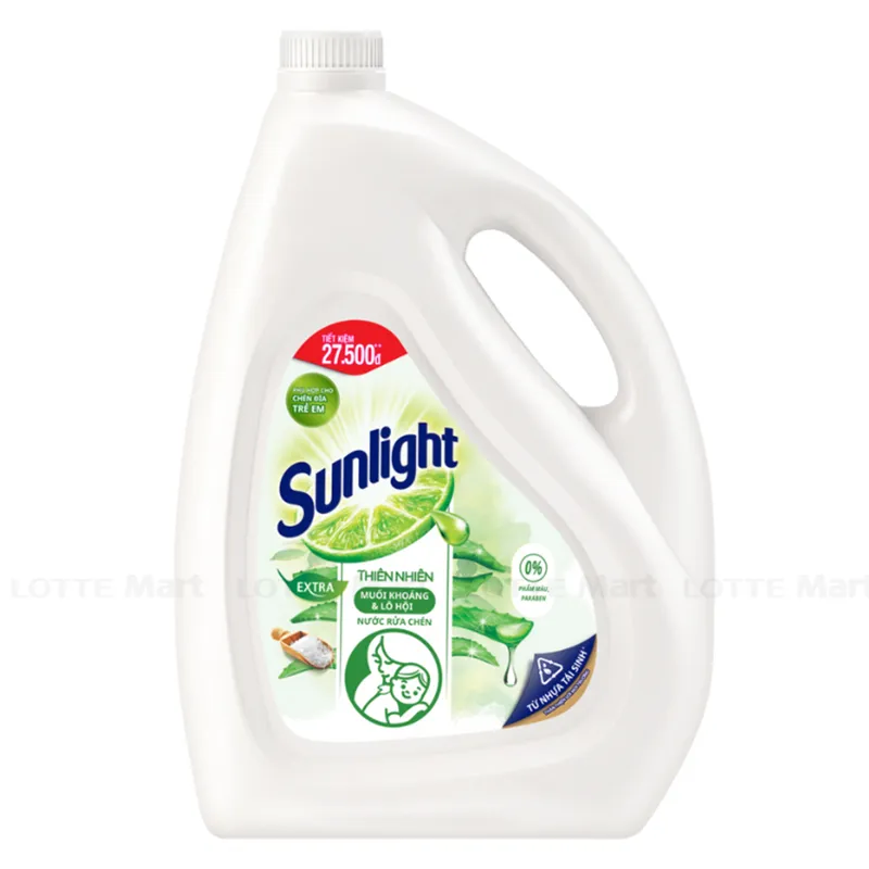 Nước Rửa Chén Bát Sunlight Thiên Nhiên Lô Hội Can 3.6kg