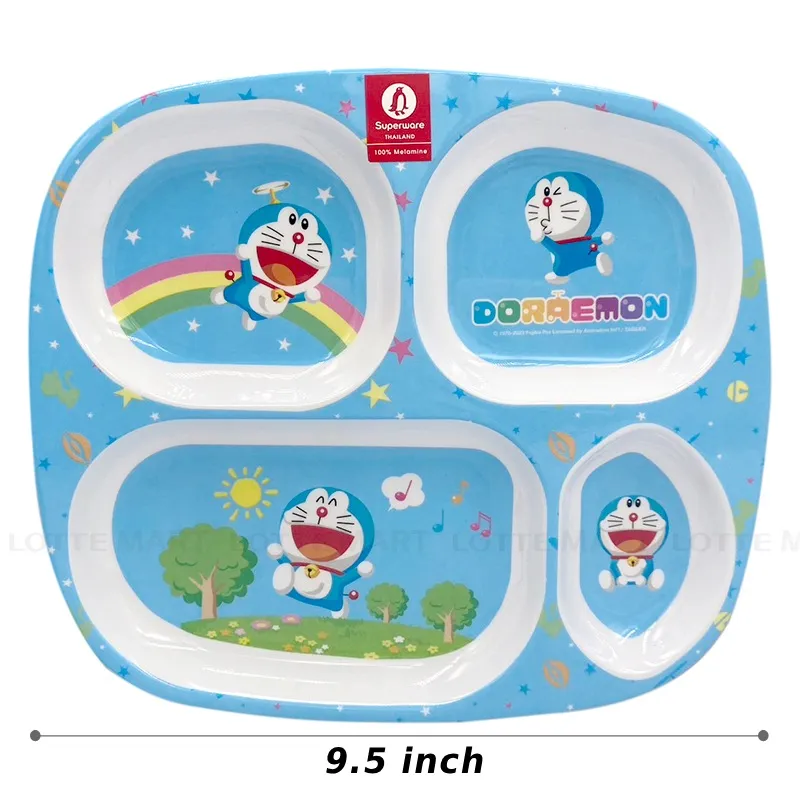 Cheerful Doraemon 4칸 접시 T382 9.5인치 2