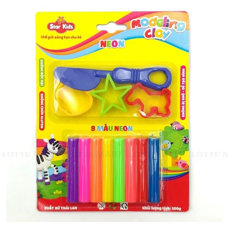 Star Kids 점토 놀이 세트 8색 도구 4개 100G K-100/8C/4T/1 2