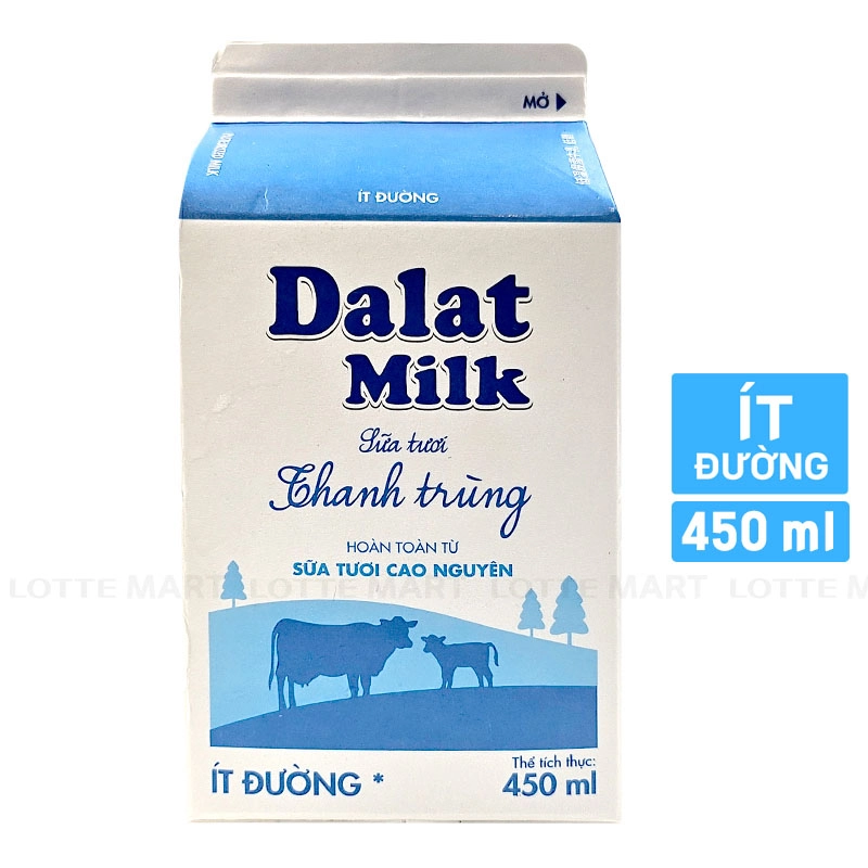Dalat Milk 저당 살균우유 450ml 2