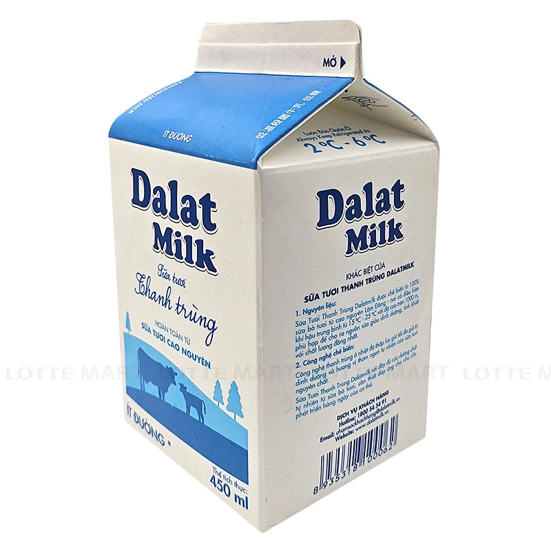 Dalat Milk 저당 살균우유 450ml 4