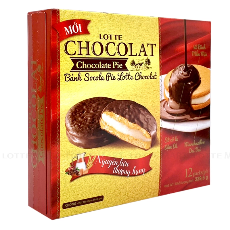 Bánh Lotte Chocolat Socola Pie 12 Cái Hộp 339.6g