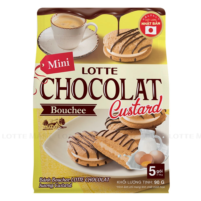 LOTTE CHOCOLAT 커스터드 맛 부셰 케이크 90G 2