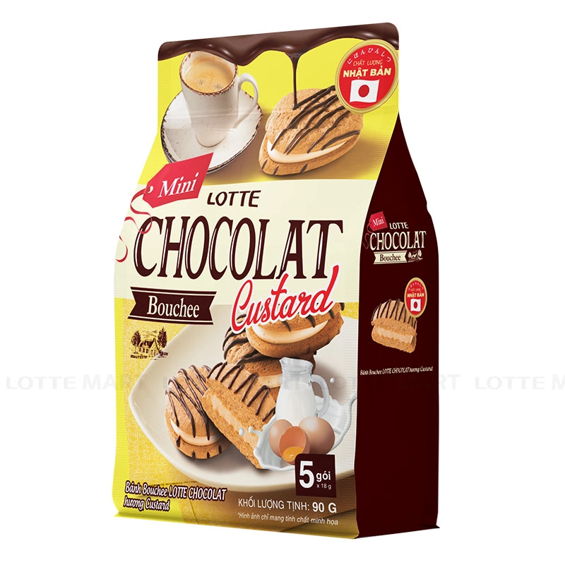 LOTTE CHOCOLAT 커스터드 맛 부셰 케이크 90G 3