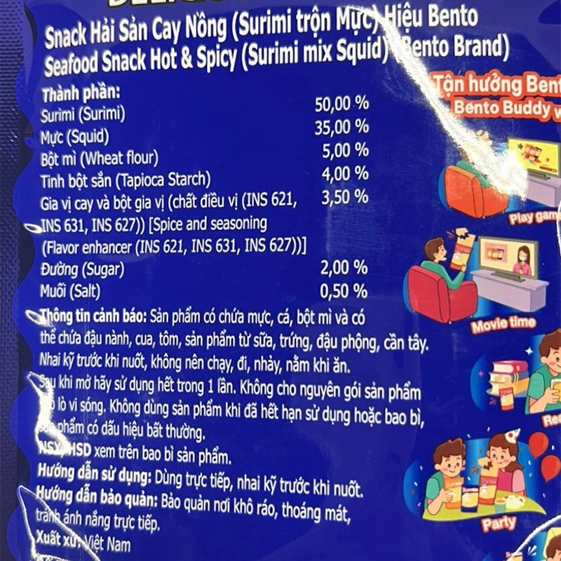 SNACK HAI SAN BENTO CAY NONG 22G 4