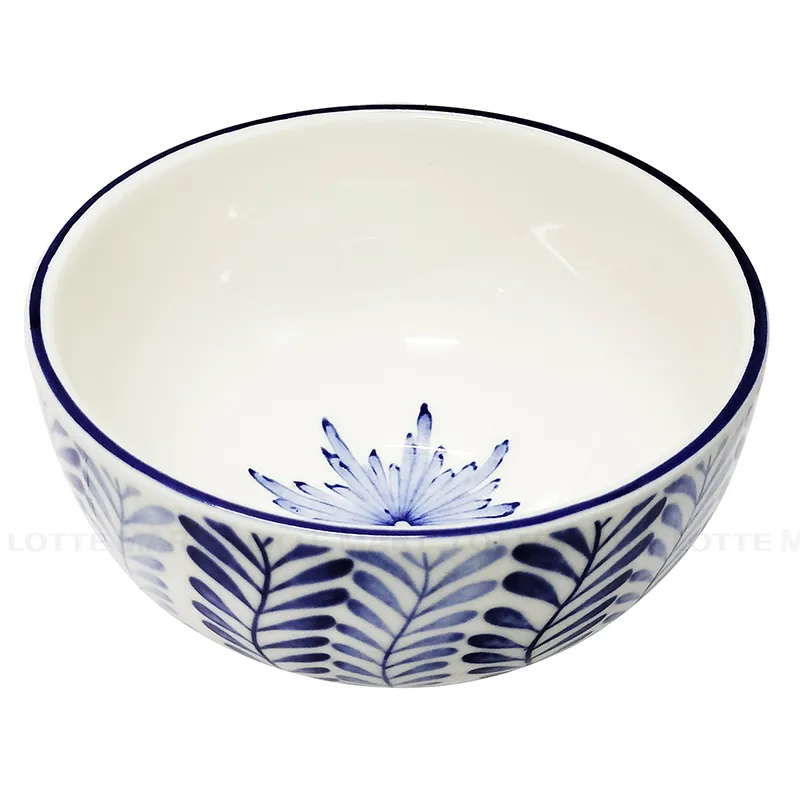Cuong Phat 청록색 나뭇잎 무늬 밥그릇 11.5cm 2