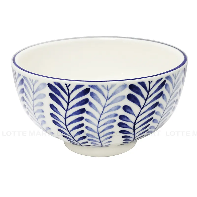Cuong Phat 청록색 나뭇잎 무늬 밥그릇 11.5cm 3