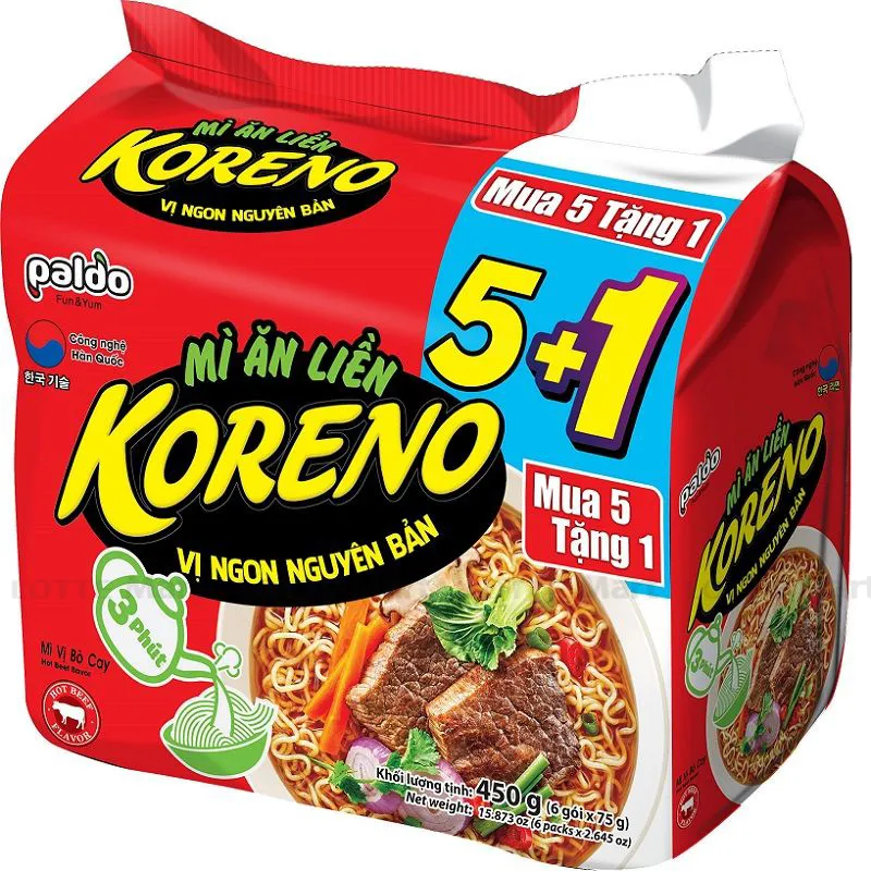 코레노 매운 소고기라면 (5개입x75G) 2