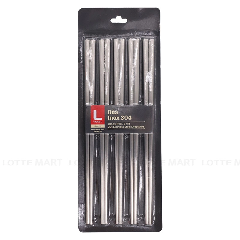 Bộ 5 Đôi Đũa Inox Vuông Choice L 22.8cm