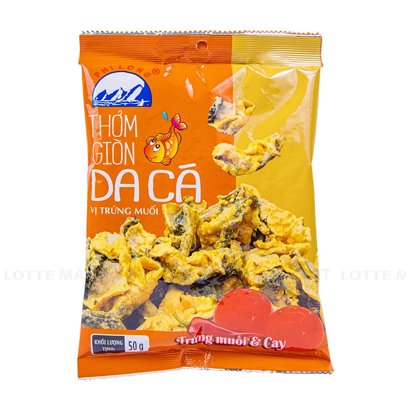 Snack Da Cá Phi Long Vị Trứng Muối Cay Gói 50G 2