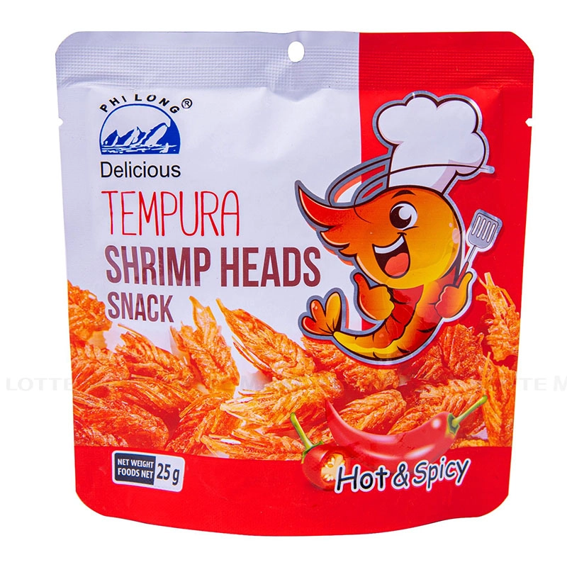 Snack Tempura Đầu Tôm Phi Long Vị Cay Gói 25G 2