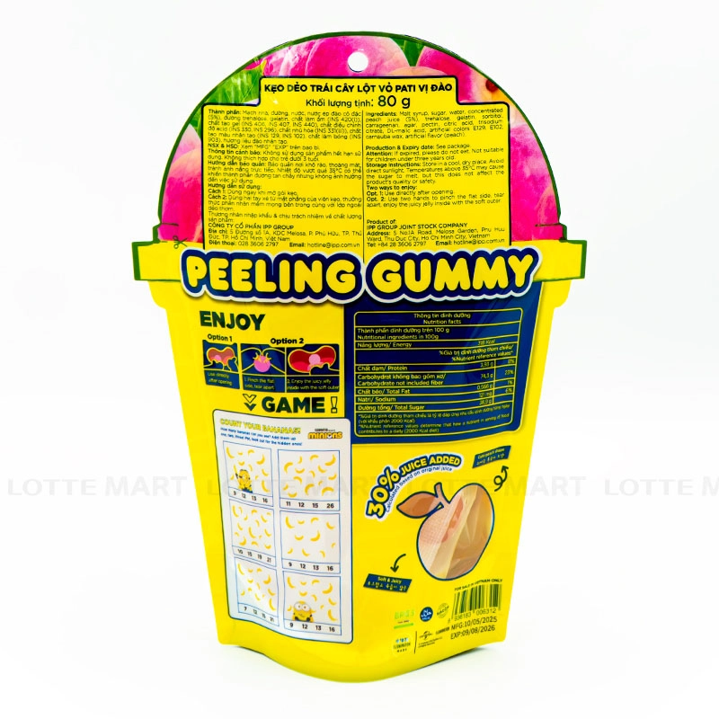 KEO DEO TRAI CAY LOT VO VI DAO PATI GOI 80G 3