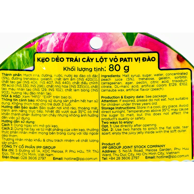 KEO DEO TRAI CAY LOT VO VI DAO PATI GOI 80G 4