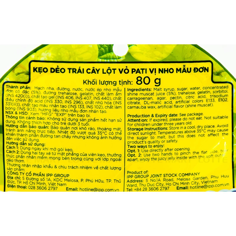 KEO DEO TRAI CAY LOT VO VI NHO MAU DON PATI 80G 4