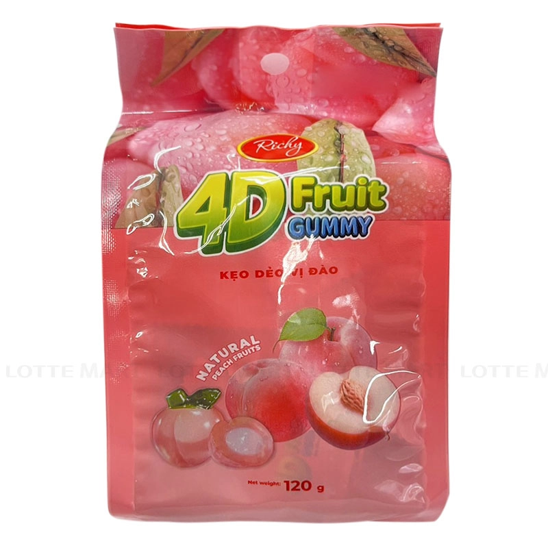Richy 4D 복숭아 젤리 120G 3