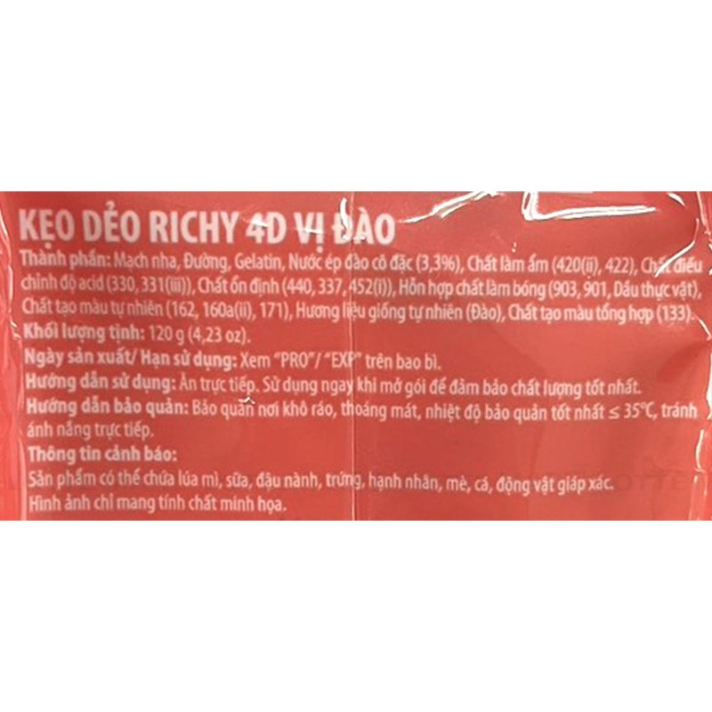 Richy 4D 복숭아 젤리 120G 4