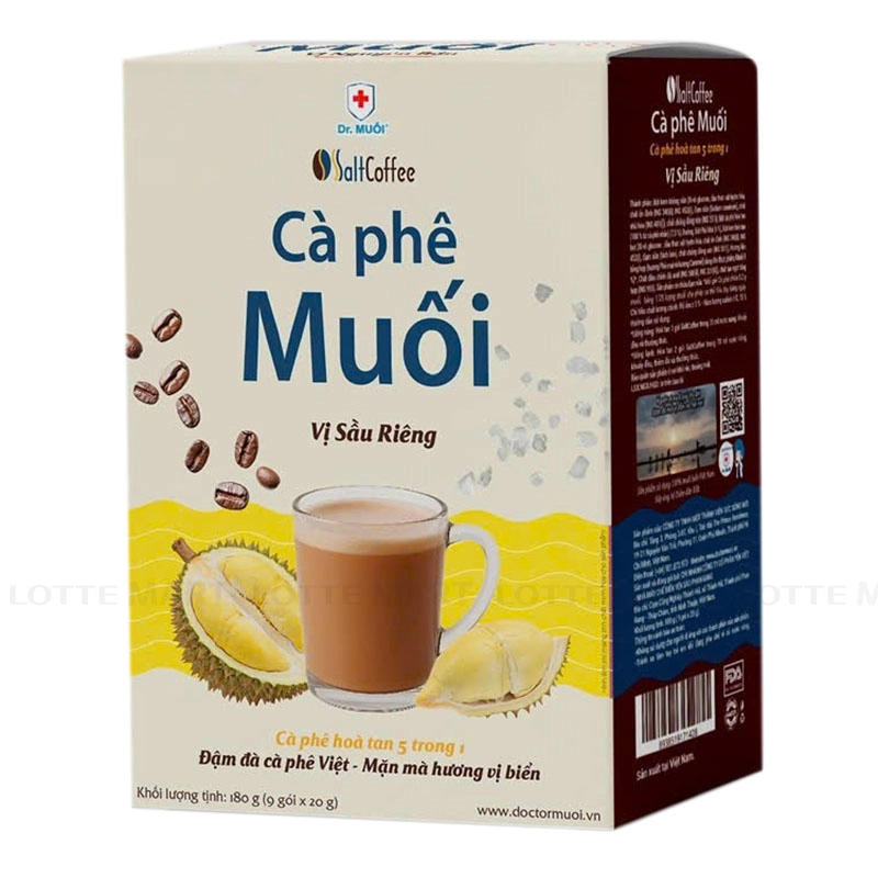 Cà Phê Muối Vị Sầu Riêng SaltCoffee Hộp 9 Gói 20G 3