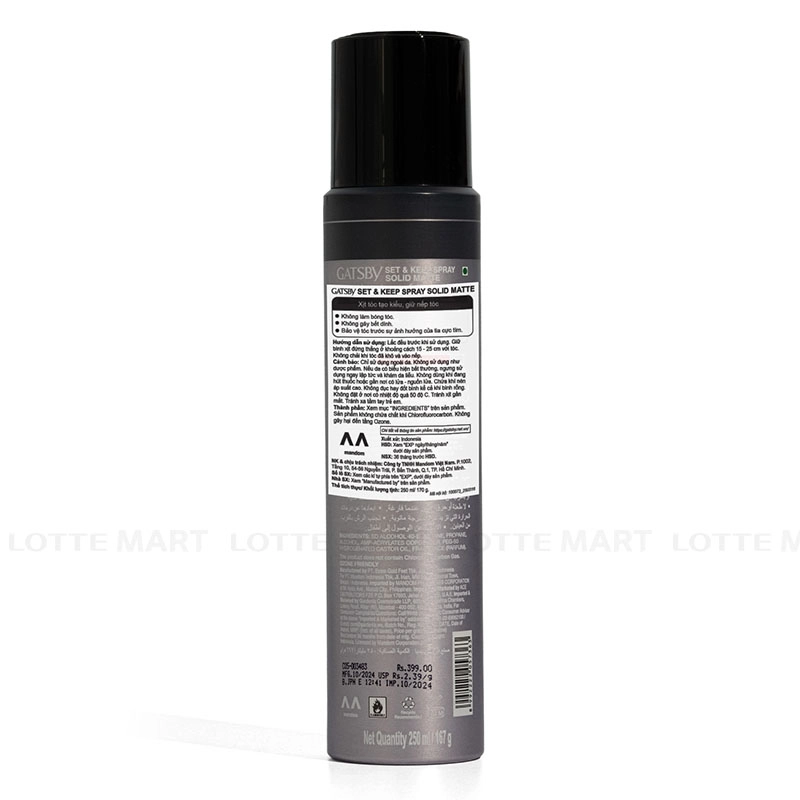 Gatsby Solid Matte 헤어 스프레이 250ml 4