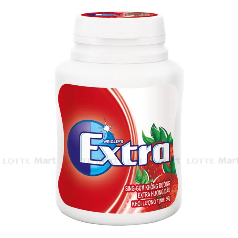 Kẹo Gum Extra Xylitol Không Đường Hương Dâu Hũ 40 Viên