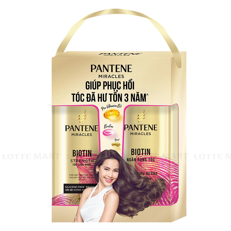 Combo Gội Xả Pantene Biotin Chắc Khỏe, Biotin 3 Phút Diệu Kỳ 500ml + 480ml 2