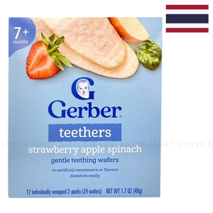 Gerber 딸기, 시금치,  사과맛 이유식 쌀과자 48G 1