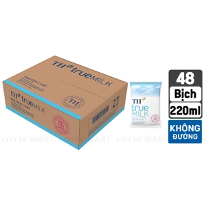 TH true MILK 무가당 멸균우유 220ml x 48입 파우치