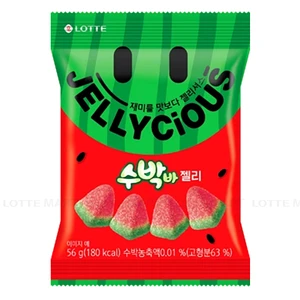 롯데 젤리셔스 수박맛 젤리 사탕 56G