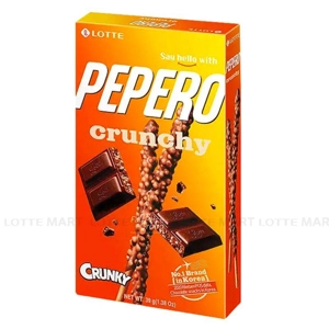 Bánh Que Lotte Pepero Crunchy Socola Giòn Hộp 39g