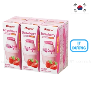 빙그레 저당 딸기맛 멸균우유 (200ml x 6개입) 1