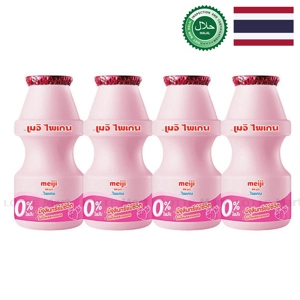 Sữa Chua Uống Meiji Hương Dâu Chai 85ml (Lốc 4 Chai)