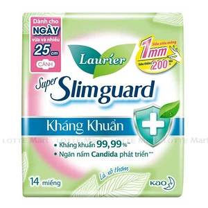 Laurier Slimguard 초슬림 날개형 항균 생리대 25CM (14개입)