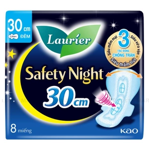 Laurier 세이프 나이트 날개형 나이트 생리대 30cm 8매 1