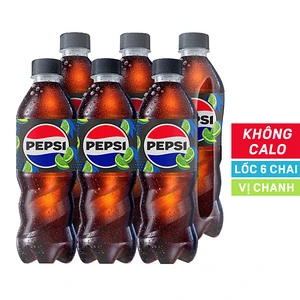 Lốc 6 Chai Nước Ngọt Pepsi Vị Chanh Không Calo 390ml