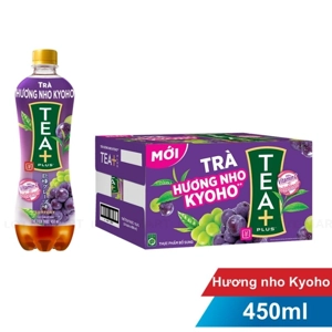 Thùng 24 Chai Trà Ô Long TEA+ Plus Nho Kyoho 450ml