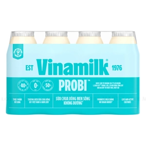 Lốc 4 Chai Sữa Chua Uống Không Đường Vinamilk Probi 130ml