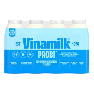Lốc 4 Chai Sữa Chua Uống Vinamilk Probi Ít Đường 130ml