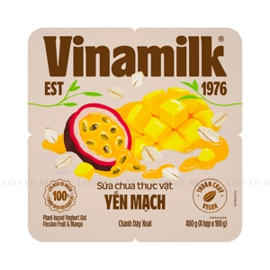 Lốc 4 Hũ Sữa Chua Ăn Vinamilk Yến Mạch Xoài Chanh Dây 100g