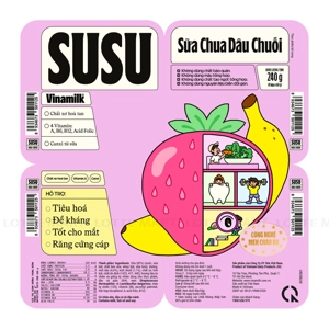 Lốc 4 Hũ Sữa Chua Vinamilk Susu Vị Dâu Chuối 60g