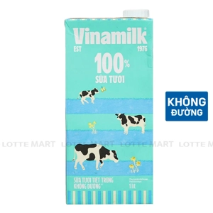 Vinamilk 무설탕 멸균 우유 1l