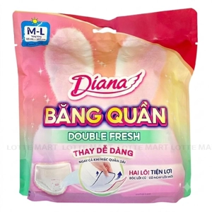 Diana Double Fresh 팬티형 생리대 M-L 2개입