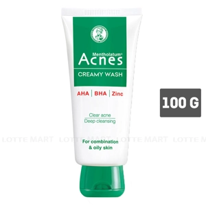 Acnes Creamy Wash 항여드름 클렌저 100G