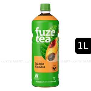 Trà Đào Và Hạt Chia Fuze Tea+ Chai 1L 1