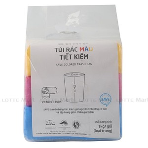Túi Đựng Rác Màu Choice L 20 Túi x 3 Cuộn 55 x 65cm (Giao màu ngẫu nhiên)