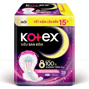 Kotex 나이트 날개형 생리대 28CM (12매)