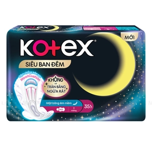 Kotex Style 슈퍼나이트 날개형 슬림 생리대 35CM (3매)